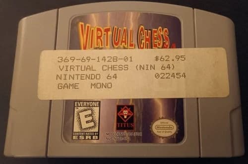 Virtual Chess 64 Nintendo 64 1998 Authentic N64 Game Cartridge USA Tested
