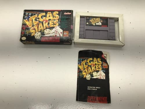 Vegas Stakes Super Nintendo Entertainment System SNES COMPLETE IN BOX CIB TESTED