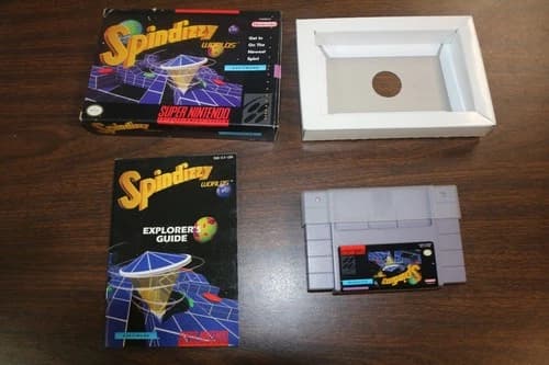 SNES Super Nintendo Spindizzy Worlds By Asciiware Complete In Box CIB
