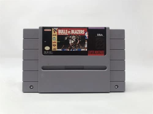 Bulls VS Blazers And The NBA Playoffs - Super Nintendo Snes - Game Cartridge