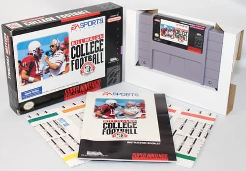 Bill Walsh College Football SNES Complete CIB Great Condition w/ BOTH POSTERS!