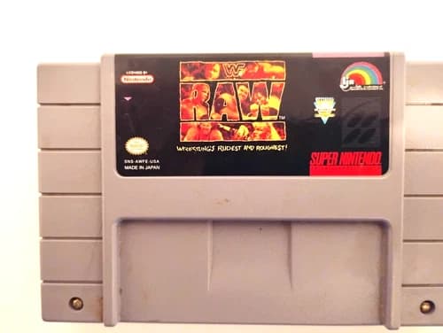 WWF Raw Super Nintendo Video Game Cartridge