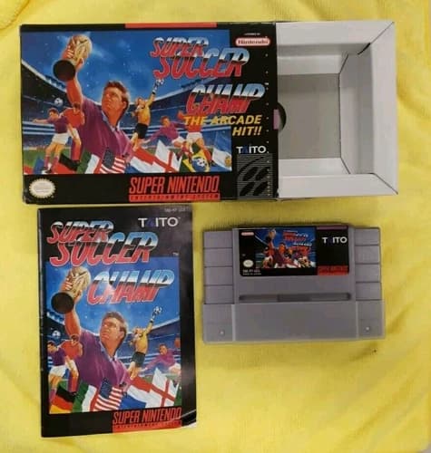 Super Soccer Champ (Super Nintendo Entertainment System, 1991) CIB.