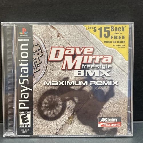 Dave Mirra Freestyle BMX Maximum Remix Sony PS 1, 2000 w Music CD!