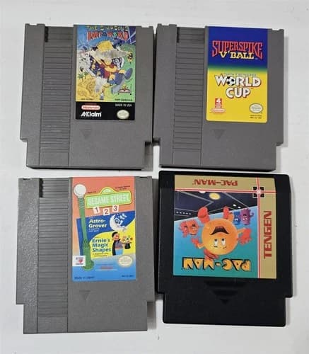 S-471 VINTAGE ORIGINAL NINTENDO NES GAMES THE SIMPSONS BART OF THE WORLD ETC