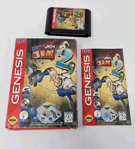 EARTHWORM JIM 2 SEGA GENESIS COMPLETE IN BOX