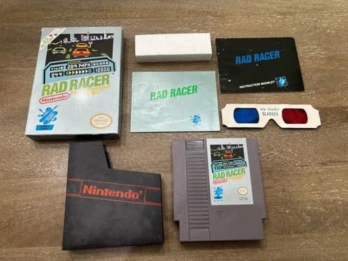 Rad Racer Nintendo NES Complete Cart Manuals Box Free Shipping