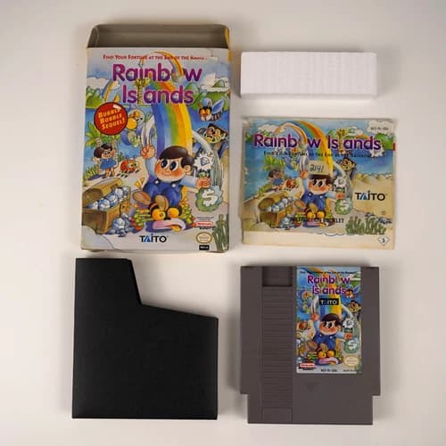 Rainbow Islands CIB Manual Box Nintendo NES - Cartridge Cleaned, Tested, Working