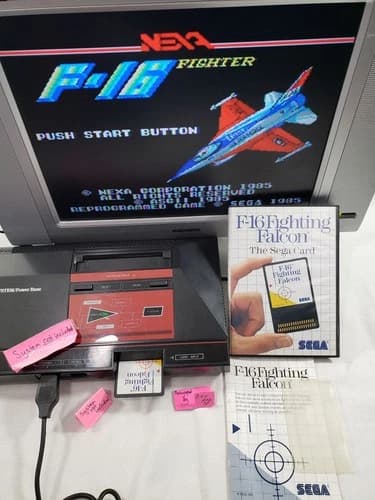 F-16 Fighting Falcon SMS AUTHENTIC SEGA COMPLETE Master System F16 fight cib