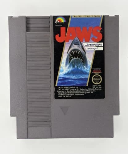 Jaws Nintendo NES Game Cartridge 1987 LJN Toys, Ltd. NTSC-U/C US/Canada