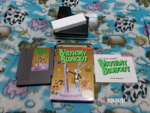 #989 THE BUGS BUNNY BIRTHDAY BLOWOUT Nintendo NES Complete In Box Authentic!