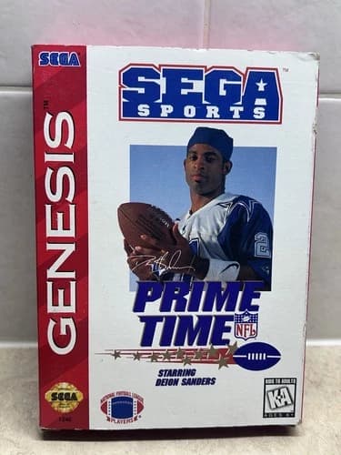 Prime Time NFL Football Starring Deion Sanders (SEGA Genesis) Authentic