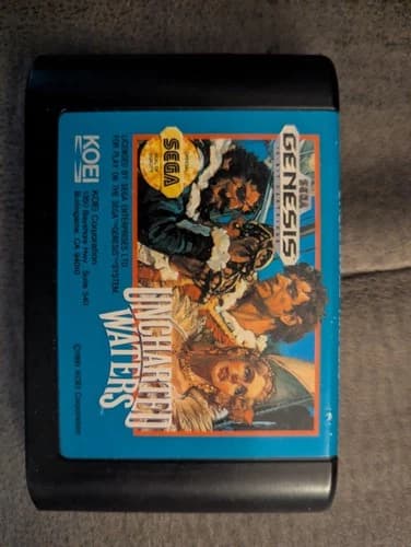 Uncharted Waters Sega Genesis Game NTSC by KOEI Cart Only Great Condition