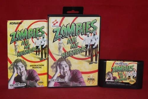 Zombies Ate My Neighbors (Sega Genesis, 1993) Game Cartridge, CIB Complete