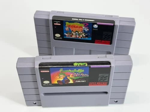 Lemmings & Lemmings 2: The Tribes (Super Nintendo SNES) Authentic & Tested