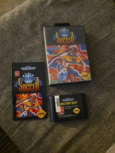 World Trophy Soccer (SEGA Genesis, 1992) Cib Complete w/ Manual TESTED Works