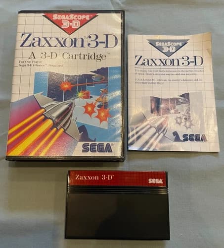 ZAXXON 3-D - 1988 Sega Master System Video Game COMPLETE in Original Case (CIB)!