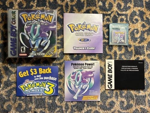 Pokemon Crystal Gameboy Color 100% CIB Complete In Box W/ All Inserts Authentic