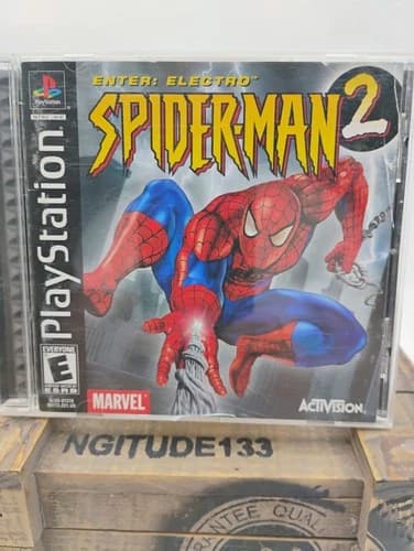 Spider-Man 2 Enter: Electro PS1 PlayStation 1 Black Label Complete CIB TESTED