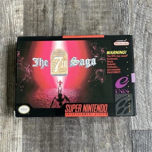 The 7th Saga Super Nintendo SNES Complete with Cartridge, Box, Manual, Insert