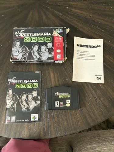 Nintendo 64 N64 Game WWF Wrestlemania 2000 CIB Complete In Box