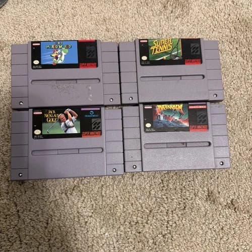 Snes Games - Mario World, Tennis, Golf, Drakkhen