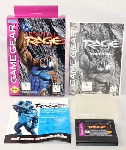 Primal Rage Sega Game Gear Complete CIB! Great Condition w/ Rare Insert! NICE!