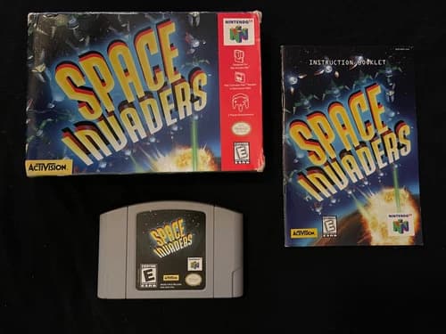 Space Invaders (Nintendo 64, 1999) Box Manual Complete CIB N64