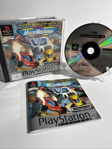 Micro Machines V3 PS1 PlayStation 1 Platinum Complete With Manual