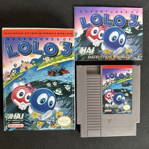 NES Adventures of Lolo 3 Authentic CiB With Box And Manual Nintendo 1991