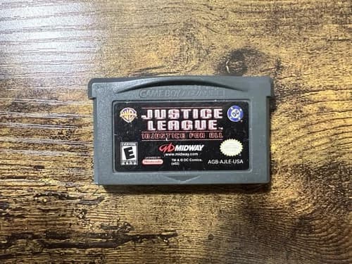 Justice League Injustice for All Game Boy Advance Cartridge, Tested
