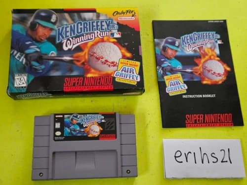 Ken Griffey Jr.'s Winning Run SNES Super Nintendo game Complete w/ box, manual