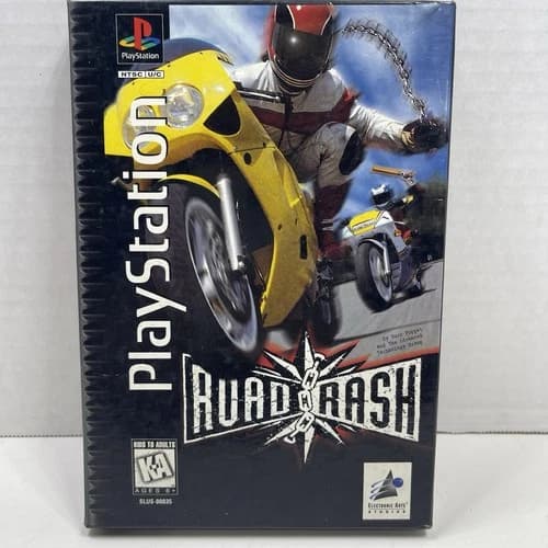 Road Rash PS1 Long Box Complete CIB Foam Insert Sony PlayStation Tested
