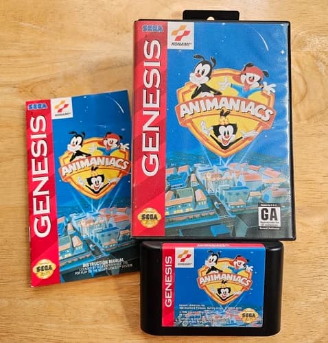 Sega Genesis (CIB) - Animaniacs - COMPLETE Video Game, Box and Manual