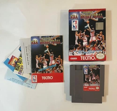 Tecmo NBA Basketball NES game Nintendo Entertainment System Complete!