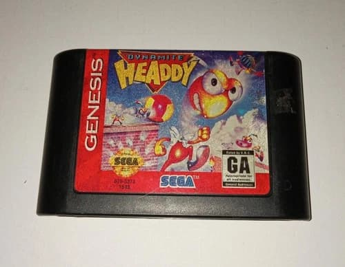 DYNAMITE HEADDY Sega Genesis 1994 Cartridge Only TESTED WORKING