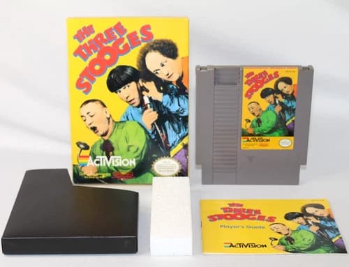 The Three Stooges NES Nintendo Complete CIB! Authentic! GREAT Condition! Rare!