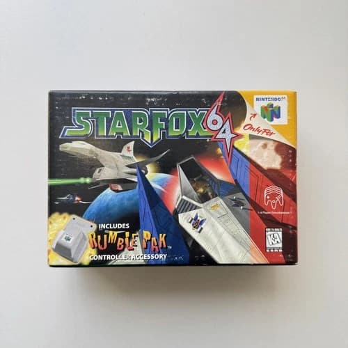 Nintendo N64 Star Fox 64 Game with Rumble Pak CIB [Tested & Works] Nintendo 1997