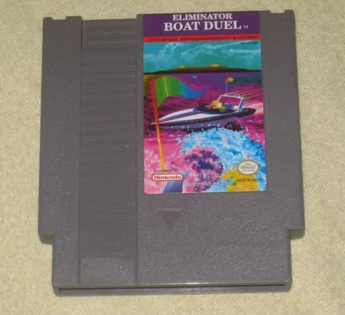 Eliminator Boat Duel for NES. Authentic. Cleaned/Tested Nintendo. Rare. MINT!
