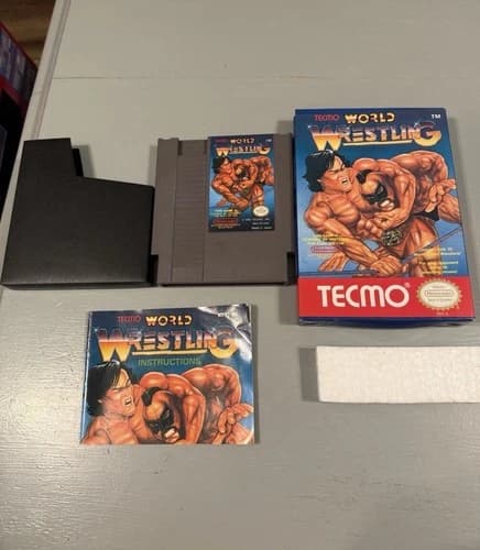 Tecmo World Wrestling With Original Box And Manual Tested Working