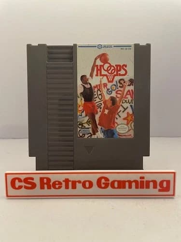 Hoops (Nintendo NES) Authentic Cleaned Tested Working