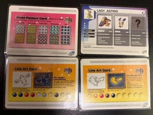 Pokemon Channel (GameCube 2003) E-cards ONLY Lady Astrid/Pikachu/kyogre/Paint