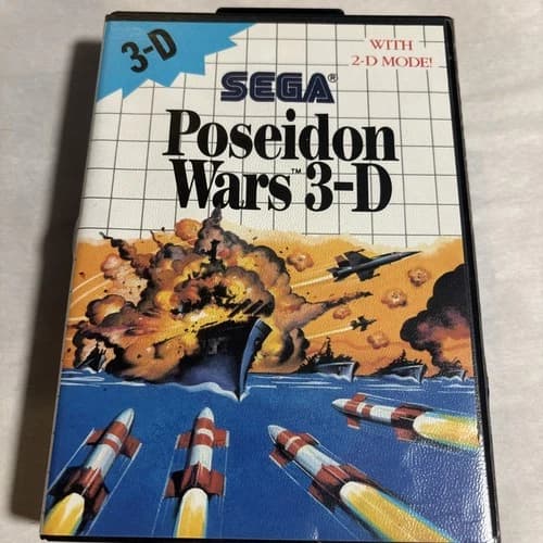 Poseidon Wars 3-D (Sega Master System) CIB w/ Manual Game Cartridge
