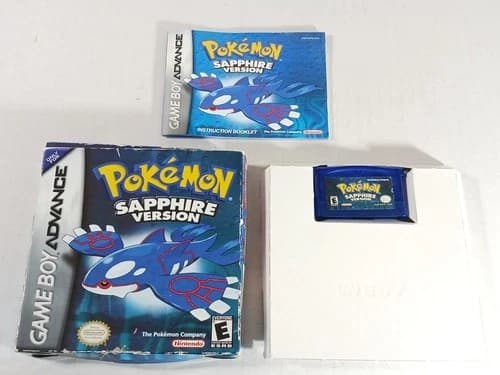 Pokemon Sapphire Authentic Complete In Box Nintendo Game Boy Advance Box Manual
