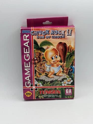 Chuck Rock II 2 Son of Chuck Sega Game Gear Complete CIB Box Game Manual Tested