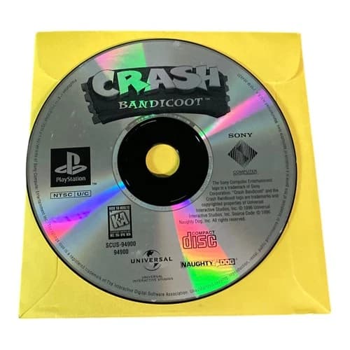 Sony PlayStation 1 PS1 Disc Only TESTED Crash Bandicoot 1996 GH