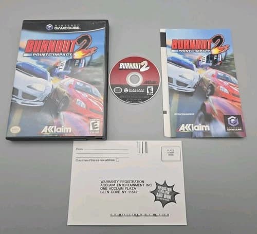 Burnout 2: Point of Impact Nintendo GameCube 2003 - Complete - Reg Card - Tested