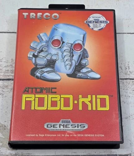Atomic Robo-Kid (Sega Genesis,1990) Authentic & Complete In Box Tested & Working