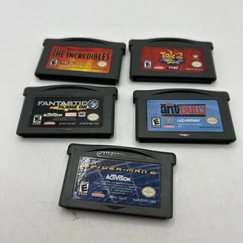INCREDIBLES TAK 2 SPIDER-MAN 2 ANT BULLY FANTASTIC 4 Nintendo Game Boy Advance
