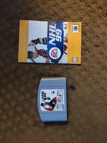 NHL 99 N64 Game Cartridge EA Sports Hockey 1998 Tested w/ Instructions used